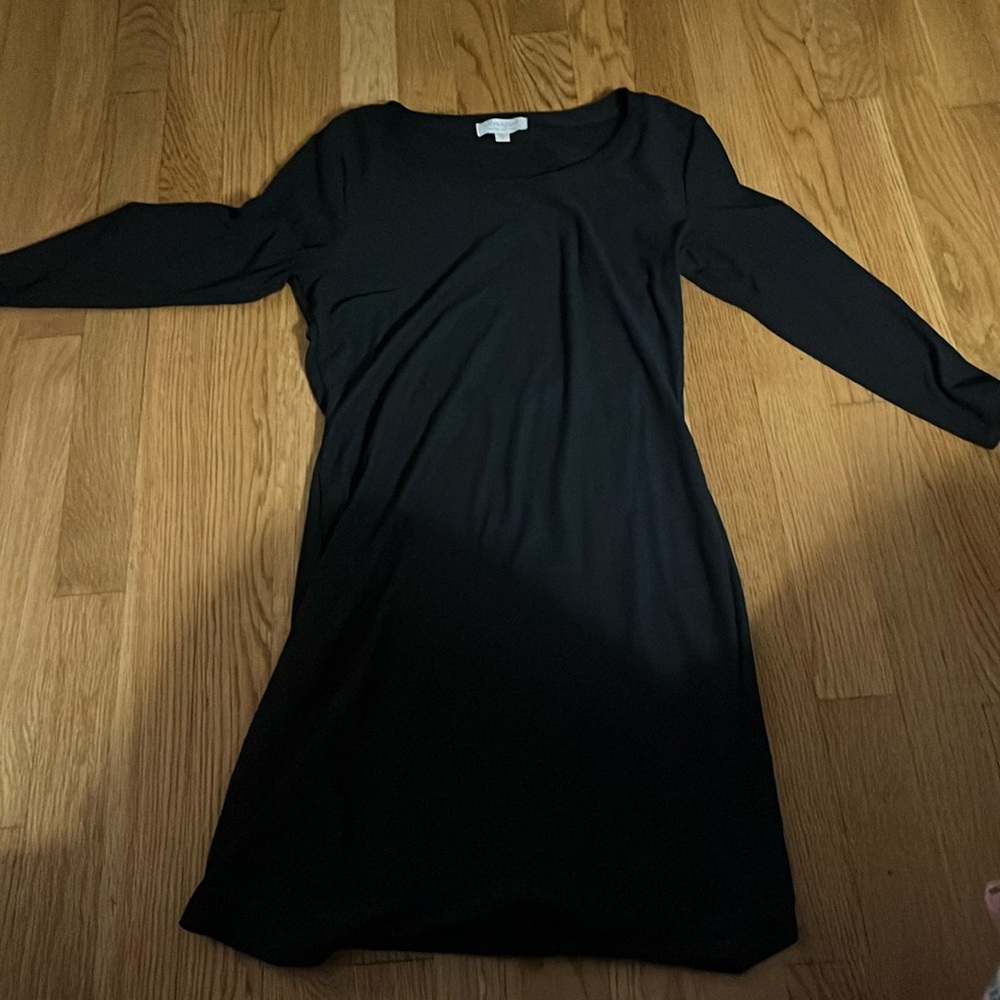 Black 3/4 Sleeve Cotton Dress